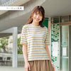 インド綿オーガニックコットン 五分袖Tシャツ ボーダー.|s16